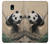 S2210 Panda Fluffy Art Painting Case For Samsung Galaxy J3 (2018), J3 Star, J3 V 3rd Gen, J3 Orbit, J3 Achieve, Express Prime 3, Amp Prime 3