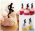 TA0670 Running Silhouette Party Wedding Birthday Acrylic Cupcake Toppers Decor 10 pcs