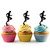 TA0670 Running Silhouette Party Wedding Birthday Acrylic Cupcake Toppers Decor 10 pcs