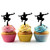 TA0684 American Ninja Jump Silhouette Party Wedding Birthday Acrylic Cupcake Toppers Decor 10 pcs