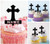 TA0719 Christian Cross Silhouette Party Wedding Birthday Acrylic Cupcake Toppers Decor 10 pcs