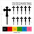 TA0719 Christian Cross Silhouette Party Wedding Birthday Acrylic Cupcake Toppers Decor 10 pcs