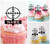 TA0743 Gun Shooting Target Circle Silhouette Party Wedding Birthday Acrylic Cupcake Toppers Decor 10 pcs