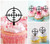 TA0743 Gun Shooting Target Circle Silhouette Party Wedding Birthday Acrylic Cupcake Toppers Decor 10 pcs