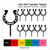 TA0776 Lucky Horseshoe Silhouette Party Wedding Birthday Acrylic Cupcake Toppers Decor 10 pcs