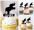 TA0866 Elephant Circus Silhouette Party Wedding Birthday Acrylic Cupcake Toppers Decor 10 pcs