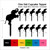 TA0866 Elephant Circus Silhouette Party Wedding Birthday Acrylic Cupcake Toppers Decor 10 pcs