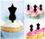 TA0908 Dress Form Silhouette Party Wedding Birthday Acrylic Cupcake Toppers Decor 10 pcs