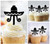 TA0915 Mexican Sombrero Hat Moustache Silhouette Party Wedding Birthday Acrylic Cupcake Toppers Decor 10 pcs