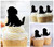 TA0935 Shih Tzu Dog Silhouette Party Wedding Birthday Acrylic Cupcake Toppers Decor 10 pcs