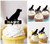 TA0936 Curious Cockapoo Dog Silhouette Party Wedding Birthday Acrylic Cupcake Toppers Decor 10 pcs