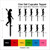 TA0946 Human Evolution Silhouette Party Wedding Birthday Acrylic Cupcake Toppers Decor 10 pcs