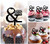TA0947 MRS and MRS Silhouette Party Wedding Birthday Acrylic Cupcake Toppers Decor 10 pcs