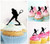 TA0961 Female Tennis Player Silhouette Party Wedding Birthday Acrylic Cupcake Toppers Decor 10 pcs