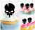 TA0964 Broken Skull Silhouette Party Wedding Birthday Acrylic Cupcake Toppers Decor 10 pcs