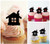 TA0970 Xmas House Snow Silhouette Party Wedding Birthday Acrylic Cupcake Toppers Decor 10 pcs