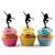 TA1012 Hip Hop Girl Dance Silhouette Party Wedding Birthday Acrylic Cupcake Toppers Decor 10 pcs