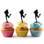 TA1014 Dancing Girl Silhouette Party Wedding Birthday Acrylic Cupcake Toppers Decor 10 pcs