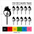 TA1046 Human Heart Cardio Silhouette Party Wedding Birthday Acrylic Cupcake Toppers Decor 10 pcs