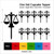 TA1149 Libra Scale Balance Justice Silhouette Party Wedding Birthday Acrylic Cupcake Toppers Decor 10 pcs