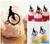 TA1180 Retro Penny Farthing Silhouette Party Wedding Birthday Acrylic Cupcake Toppers Decor 10 pcs