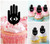 TA1193 Hamsa Hand Silhouette Party Wedding Birthday Acrylic Cupcake Toppers Decor 10 pcs