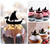 TA1207 Viking Longship Silhouette Party Wedding Birthday Acrylic Cupcake Toppers Decor 10 pcs
