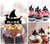 TA1207 Viking Longship Silhouette Party Wedding Birthday Acrylic Cupcake Toppers Decor 10 pcs