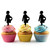 TA1236 Baby Pregnant Woman Silhouette Party Wedding Birthday Acrylic Cupcake Toppers Decor 10 pcs