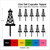 TA1241 Petroleum Tower Derrick Silhouette Party Wedding Birthday Acrylic Cupcake Toppers Decor 10 pcs