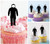 TA1249 Astronaut Spaceman Silhouette Party Wedding Birthday Acrylic Cupcake Toppers Decor 10 pcs