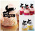 TA1250 Snowmobile Silhouette Party Wedding Birthday Acrylic Cupcake Toppers Decor 10 pcs