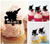 TA1252 Army Airplane Silhouette Party Wedding Birthday Acrylic Cupcake Toppers Decor 10 pcs