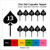 TA1277 Lucky Number 13 Silhouette Party Wedding Birthday Acrylic Cupcake Toppers Decor 10 pcs