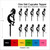 TA1279 Aztec Flute Player Silhouette Party Wedding Birthday Acrylic Cupcake Toppers Decor 10 pcs