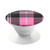 S3091 Pink Plaid Pattern Graphic Ring Holder and Pop Up Grip