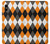 S3421 Black Orange White Argyle Plaid Case For iPhone X, iPhone XS