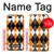 S3421 Black Orange White Argyle Plaid Case For iPhone 7 Plus, iPhone 8 Plus