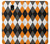 S3421 Black Orange White Argyle Plaid Case For Samsung Galaxy J7 (2018), J7 Aero, J7 Top, J7 Aura, J7 Crown, J7 Refine, J7 Eon, J7 V 2nd Gen, J7 Star