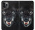 S2823 Black Wolf Blue Eyes Face Case For iPhone 11 Pro