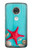 S3428 Aqua Wood Starfish Shell Case For Motorola Moto G7, Moto G7 Plus