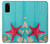 S3428 Aqua Wood Starfish Shell Case For Samsung Galaxy S20