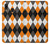 S3421 Black Orange White Argyle Plaid Case For Samsung Galaxy A20, Galaxy A30