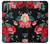 S3112 Rose Floral Pattern Black Case For Sony Xperia 10 II