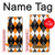 S3421 Black Orange White Argyle Plaid Case For LG Velvet