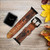 CA0156 Wood Skin Graphic Leather & Silicone Smart Watch Band Strap For Apple Watch iWatch