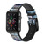 CA0408 Blue Marble Texture Graphic Printed Leather & Silicone Smart Watch Band Strap For Apple Watch iWatch