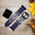 CA0670 Navy Blue Bandana Pattern Leather & Silicone Smart Watch Band Strap For Apple Watch iWatch