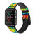 CA0755 Tie Dye Leather & Silicone Smart Watch Band Strap For Apple Watch iWatch