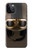 S2645 Vintage Brown Goggles Motorcycle Helmet Case For iPhone 12, iPhone 12 Pro
